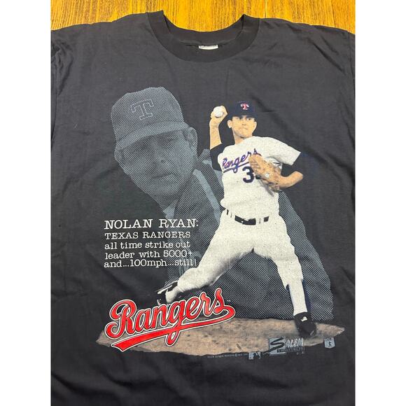 Texas Rangers 1989 Nolan Ryan Strike Out Leader Deadstock T-shirt - Picture 5 of 6